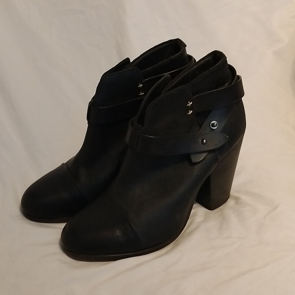 RAG & BONE HARROW BLACK LEATHER ANKLE BOOTS SIZE 37 - Picture 3 of 9